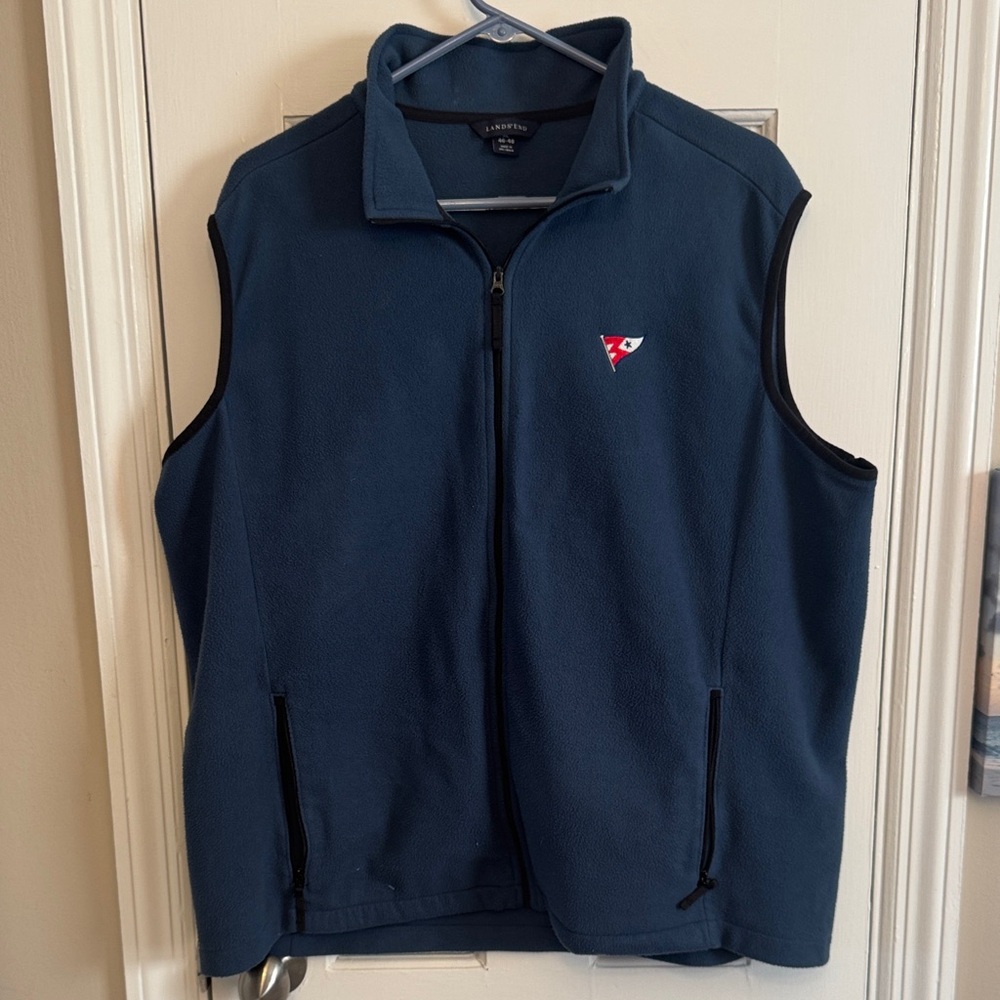 Land’s End Men's Blue Sleeveless Fleece Vest